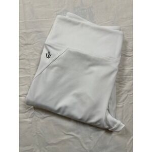 Workout Empire Womens White‎ Moto Ribbed High Waisted Leggings Size Large